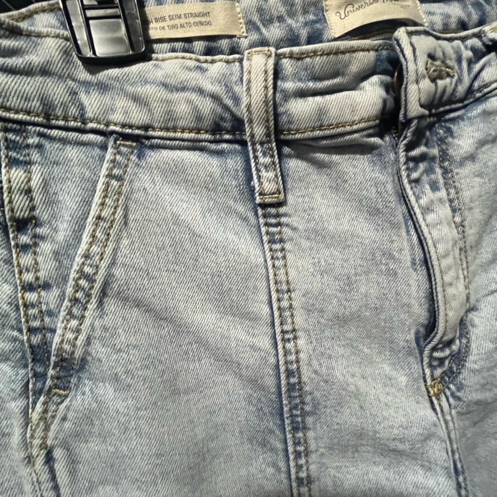 Light Wash Straight Denim Jeans